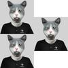 Adorable Cat Head Mask Funny Latex Animal Costume Accessory For Halloween Party