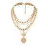 European & American Hip-hop Multi-layered Portrait Pendant Necklace for Women