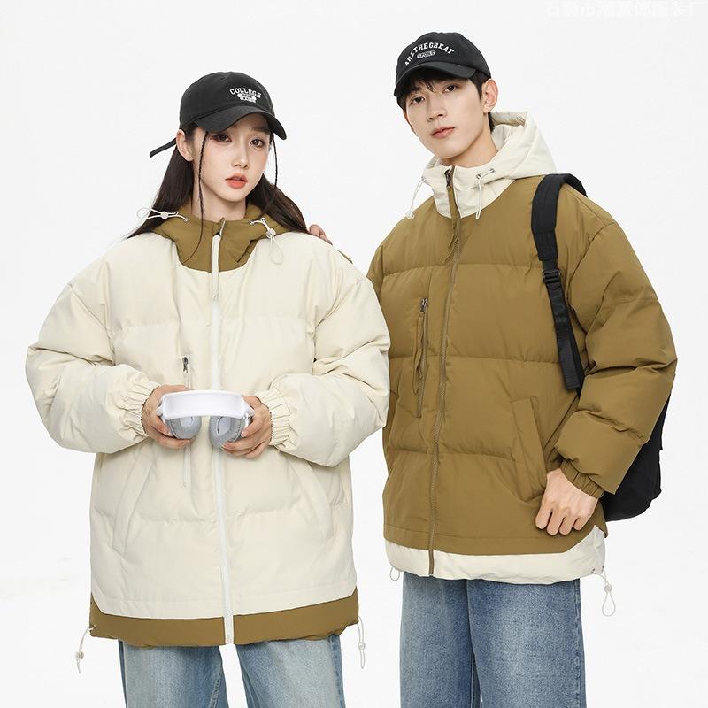 New cotton-padded clothes men's trend cold-proof thickened cotton-padded clothes men's and women's casual loose cotton-padded jackets men's