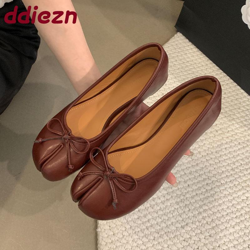 Fashion Fashion Butterfly-Knot Ladies Flats Shoes New In Summer Spring Female Shallow Footwear Strange Toe Women Flats Slip On Shoes