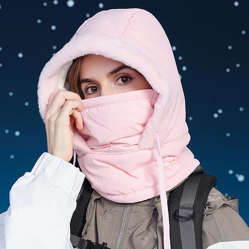 Winter Headwear Polyester Warm Hat Scarf and Mask Combo for Biking Skiing And Outdoor Sports Warm Ushanka