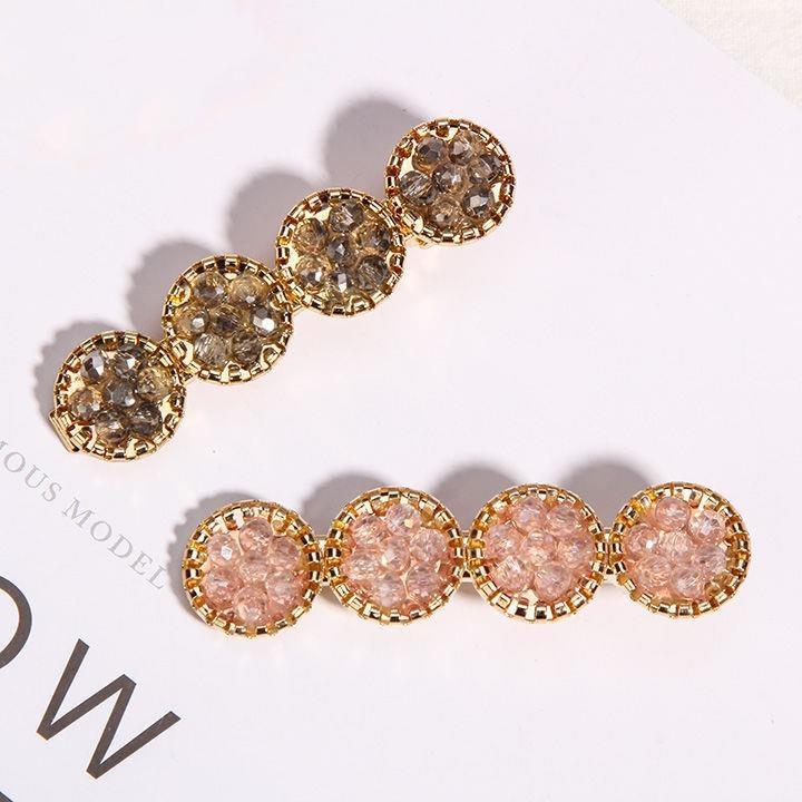 Korean Chic Round Pearl Flower Hair Pins Vintage Barrettes Hair Clips Set Crystal Metal Hair Accessories Hairgrip for Women