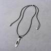Long Water Droplets, Black Agate Pendant, Sweater Chain, Simple And Cold Style, Simple And Versatile Trend Woven Rope Necklace