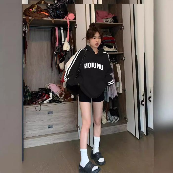 

Толстовка с капюшоном в стиле ретро для женщин на осень и зиму, новая свободная повседневная куртка-толстовка для женщин 3XL