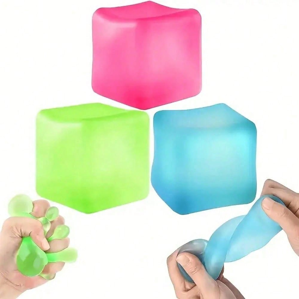 

3Pcs- Stress Cube Squishy Balls - Slow Rising Ice Cube Stress Balls Stretchy Squishy Cube For Anxiety Stress Relief, United States