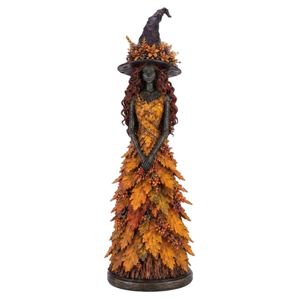 Halloween Witch Resin Collectible Figurine Enchanted Autumn Harvest Seasonal Home Decor Statue