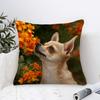 1pc Pillowcase, Modern Realistic Chihuahua Floral Atmosphere Design Cushion Cover, Soft Comfortable Polyester Short Plush Fabric, Single-Sided Print, 