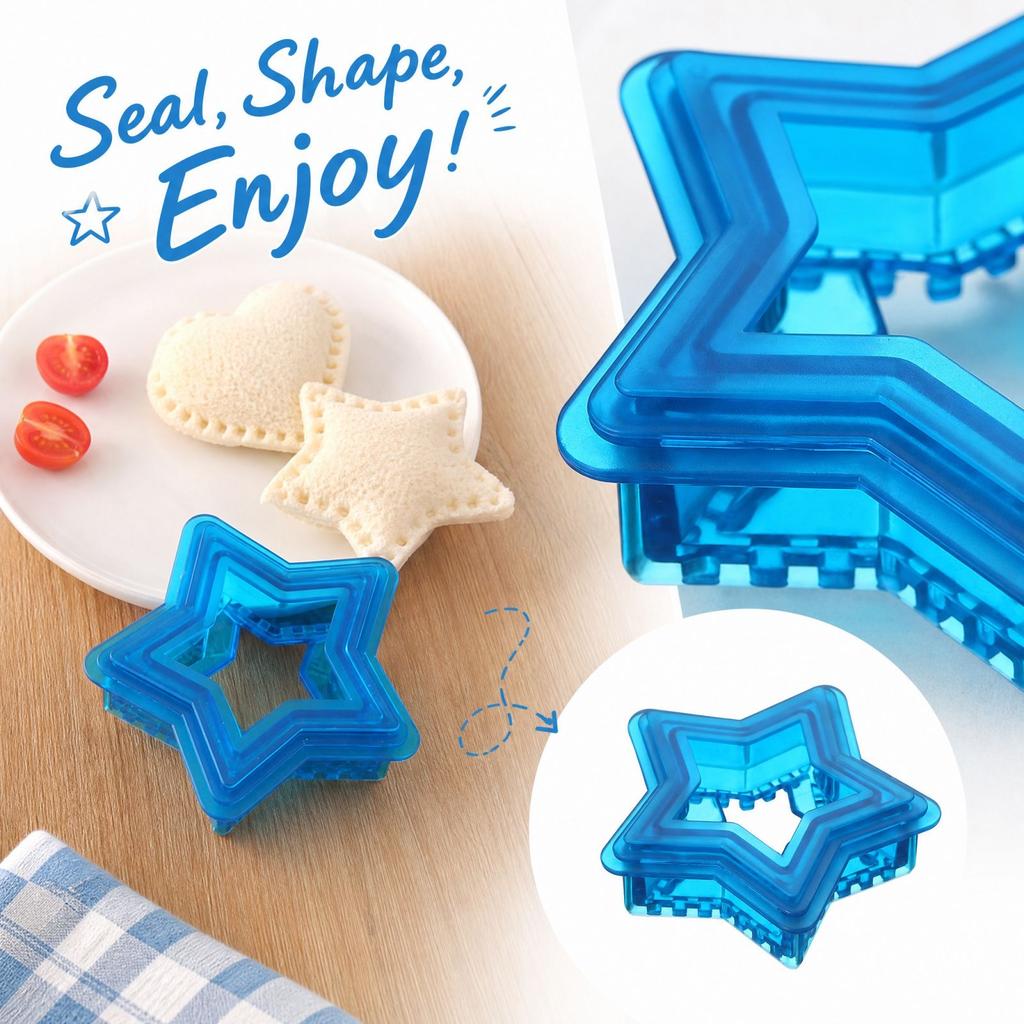 Sandwich Cutter and Sealer Set, Bread for Homemade Sandwiches, DIY Lunch Prep