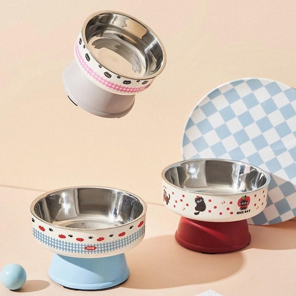 Neck-protecting Pet High-foot Bowl Colorful Cats Feeder Bowl Cute Cat Bowl