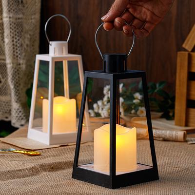 Hot Selling Trapezoidal Large LED Wind Lantern Christmas Holiday Home Home Decoration Ornaments  LED Candle  Lantern 11*11*22cm