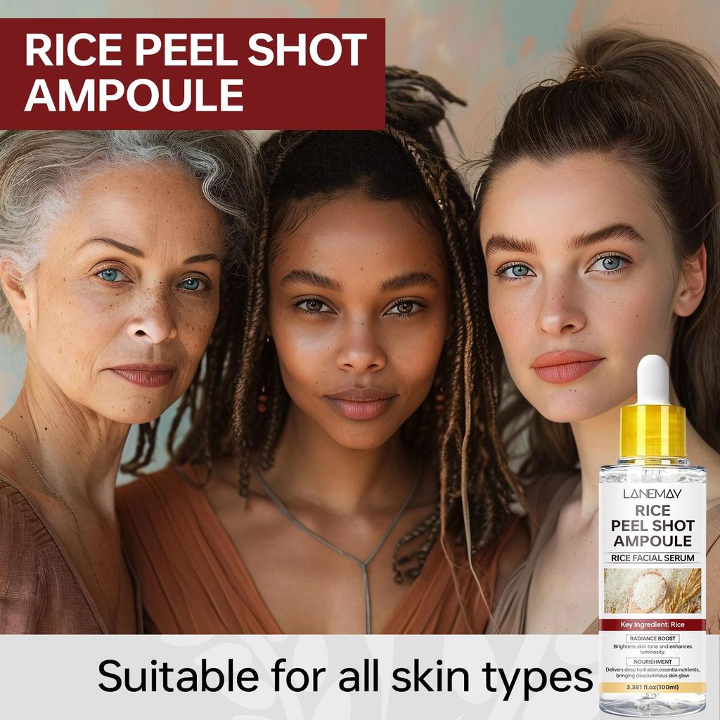 Rice Peel Shot Ampoule-Brighten Skin Tone And Enhences Luminosity-Gentle Peel & Deep Hydration-Suitable For All Skin Types, 100ml