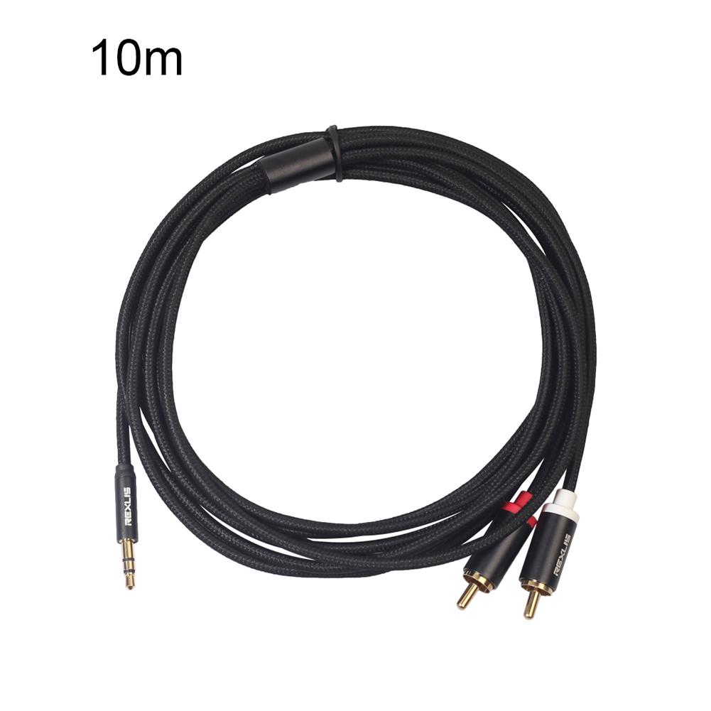 Hann 3,5 mm 2RCA til hann stereo AUX lydkabeladapter for telefonhøyttaler