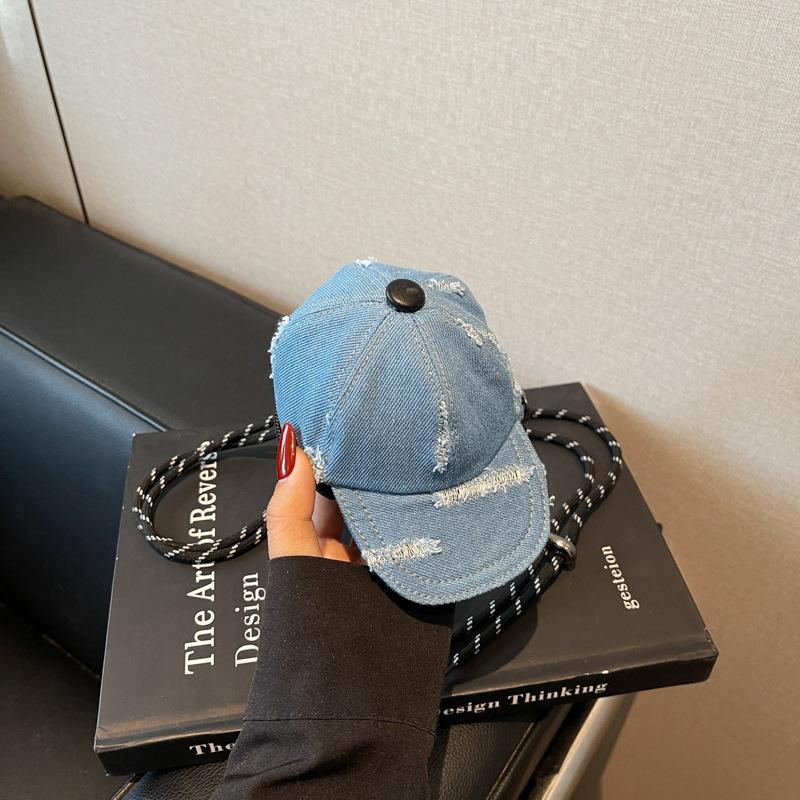 

Change bag, mini shoulder hat, cap, small bag, trendy earphone storage bag, key pendant bag, neck card bag. синий
