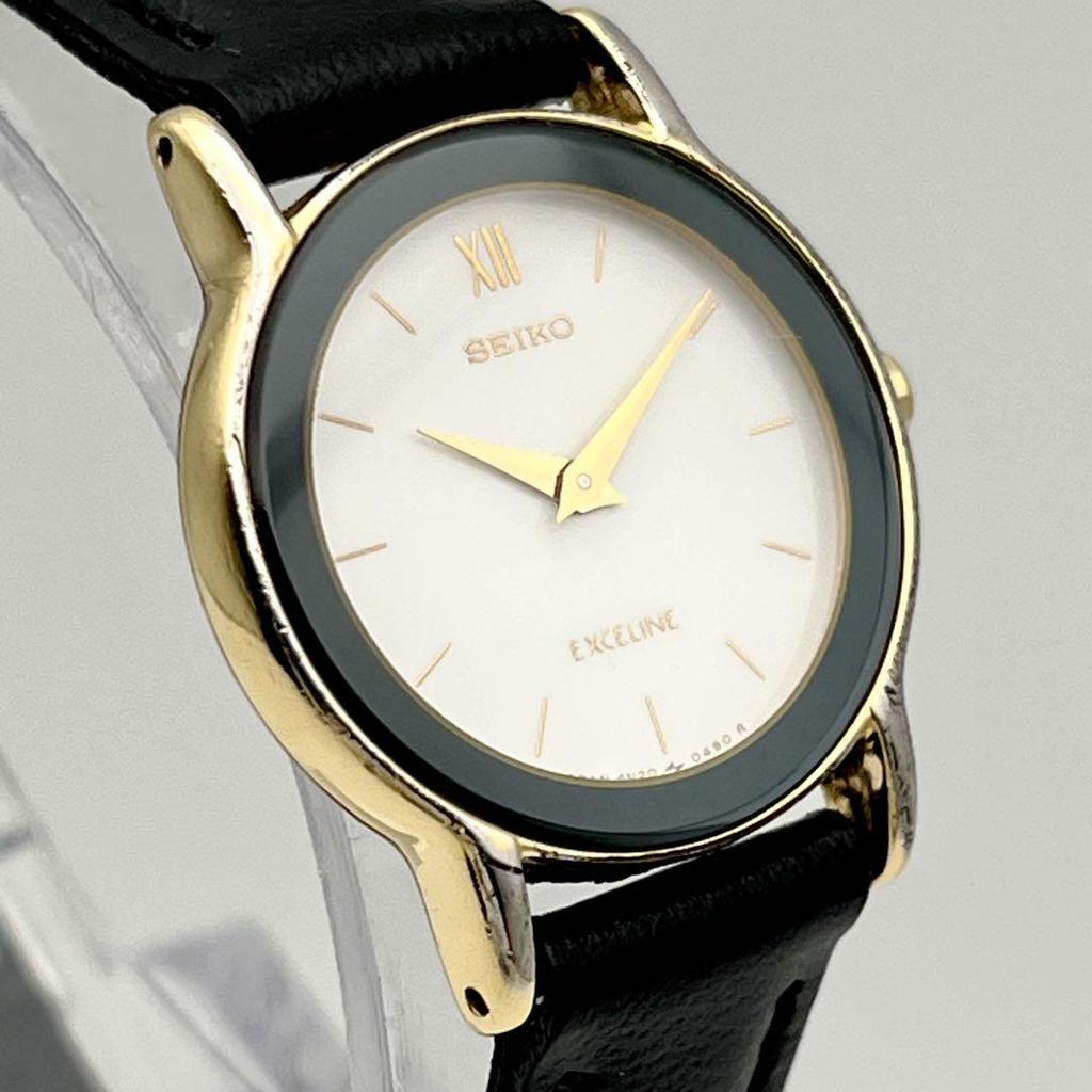 [USED] Working/Battery SEIKO Exceline Round Face Quartz Wristwatch