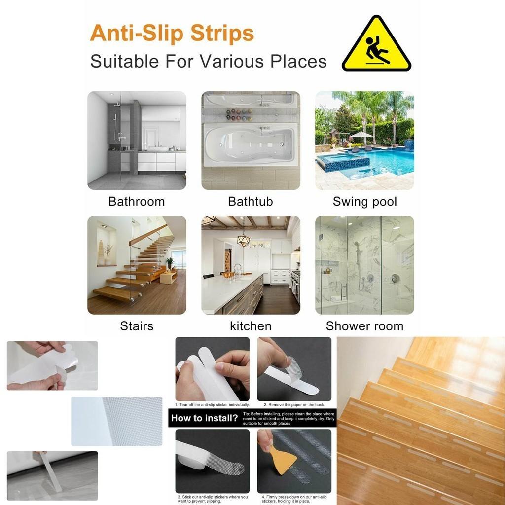 12pcs Slip Anti Bath Grip Stickers Non Slip Shower Strips Pad Floor Tape Safety