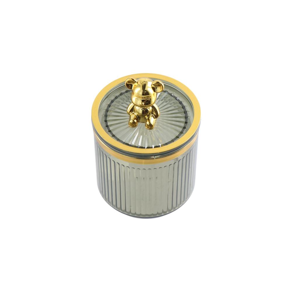 Organizer Cute Bear Cotton Balls Dispenser Box Toothpick Container Q-tip Holder Swab Canisters