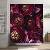 Luxury Purple Rose Flower Print Bath Shower Curtain Waterproof Decorative Rug Mat Home Textile Bathroom Tassel Decor Size 180x24