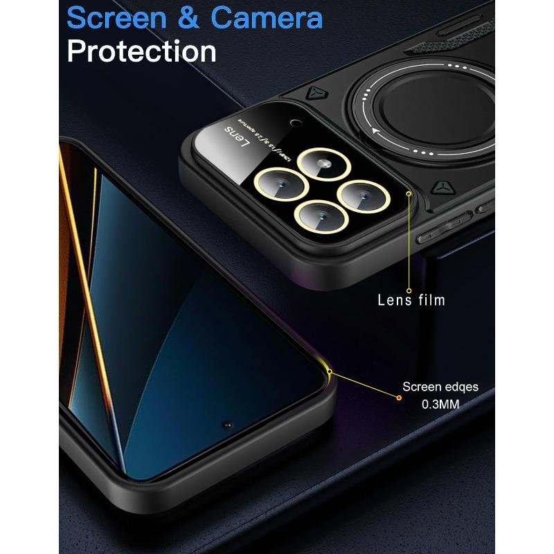Magnetic Ring Holder Case for Redmi A3 Note 13 Pro Plus 4G 5G Xiaomi Poco X6 Pro X6 13T Stands Magsafe Len Full Mirror Shockproof Cover