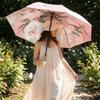 Floral Print Double-layered Sun Umbrella Foldable Dual-purpose Sunshade  Summer Outings