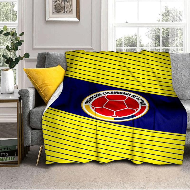 Colombian Soccer Federation Blanket Outdoor Flannel Blanket for Camping, Hiking, Garden Parties, Picnic Essentials,gift for family and friends