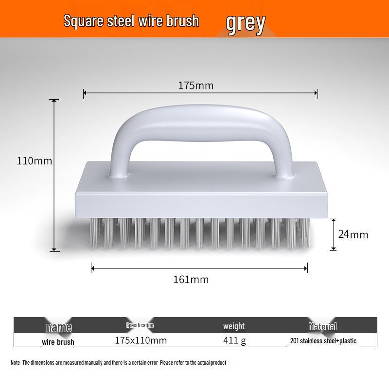 Industrial Stainless Steel Wire Brush with Handle - Copper Wire for Grill and Rust Cleaning