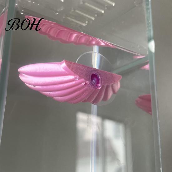 Betta Vis Habitat Accessoire Hangmat Schelp, met Zuignap, Rustplek Platform, Aquarium om te Slapen Verbergen Spelen Schelpvorm