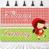 Cartoon Little Red Riding Hood Backdrop Girl Birthday Decorations Party Supplies Baby Shower Banner Photo Shoot Props Kids Gifts