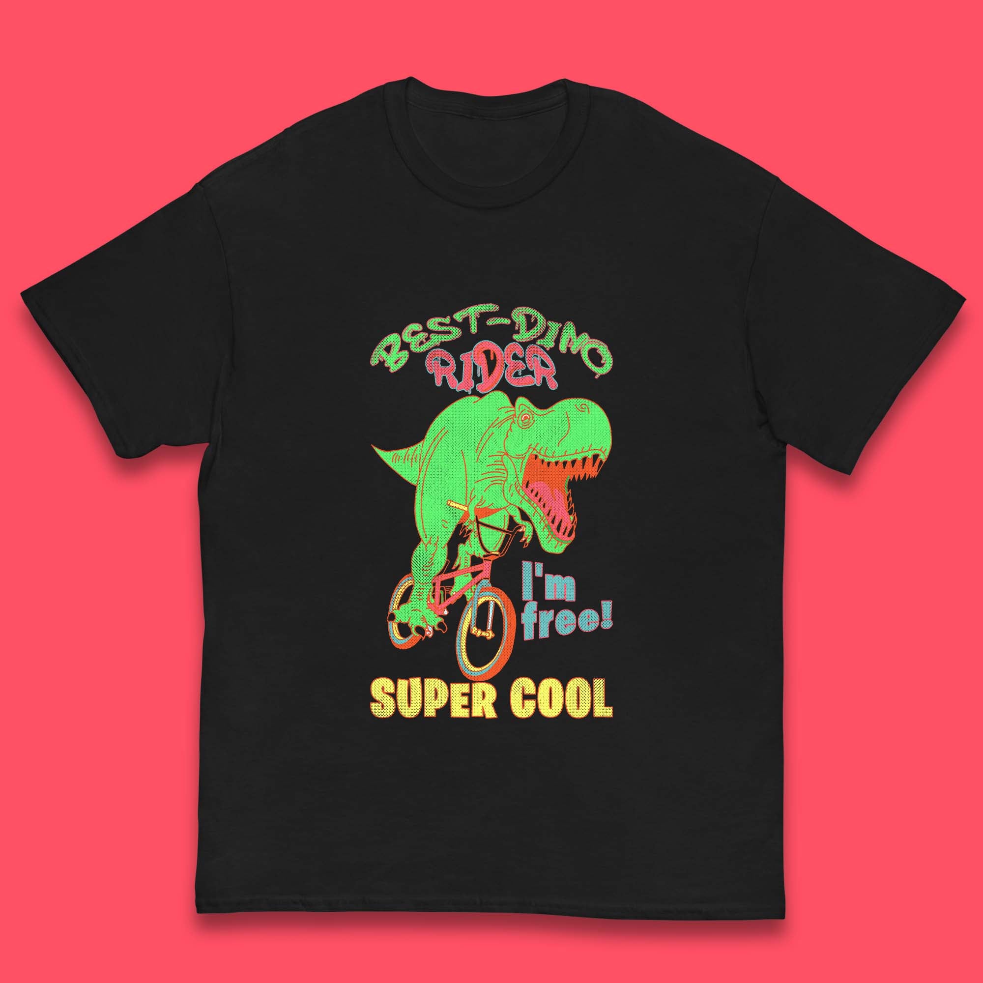 Dinosaur Riding Bicycle Kids T-Shirt 140