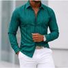 Men's Striped Pattern Printed Long Sleeve Shirts Casual Cardigan New Button Holiday Fashion Shirts