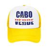 Cabo Verde Flag Mesh Sun Hats  Unisex Women Print Trucker Hat Spring Street Style Outdoor Sports Adjustable Snapback Cap
