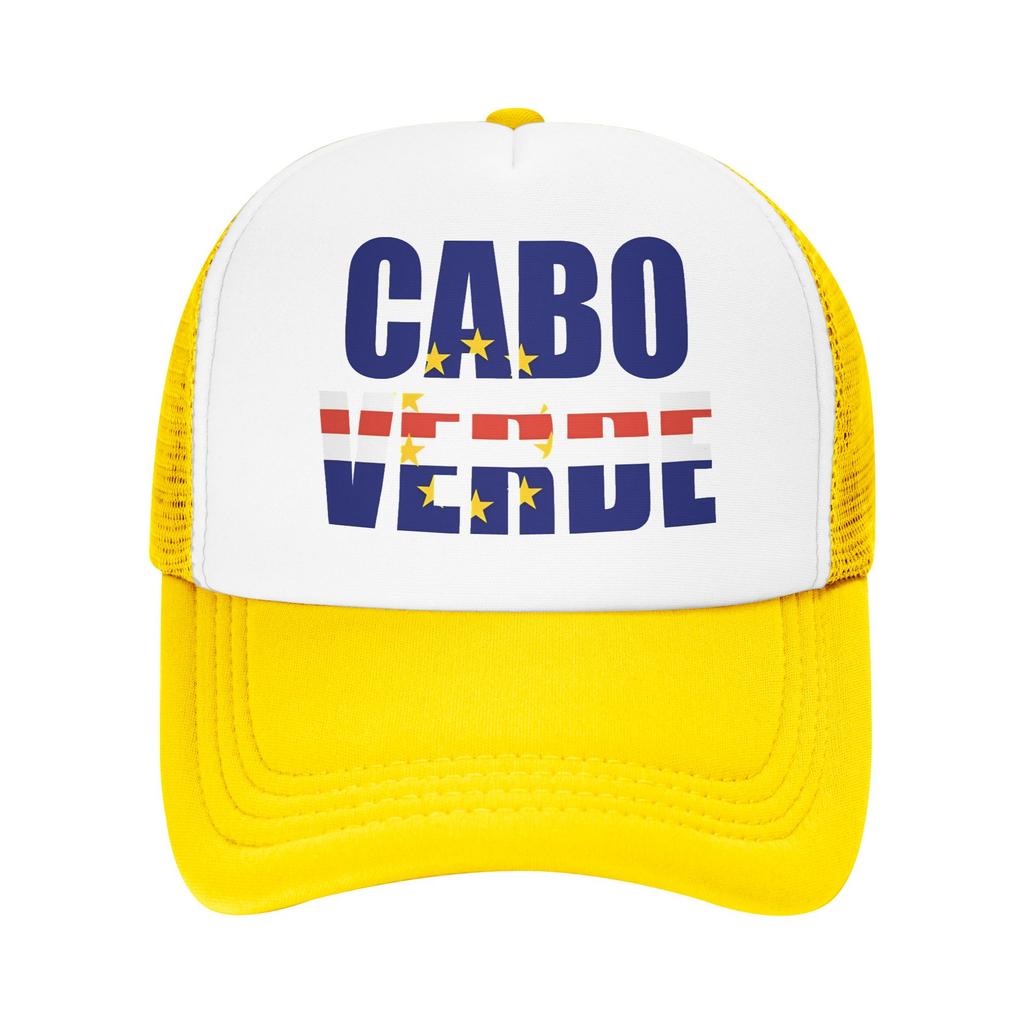 Cabo Verde Flag Mesh Sun Hats Unisex Women Print Trucker Hat Spring Street Style Outdoor Sports Adjustable Snapback Cap