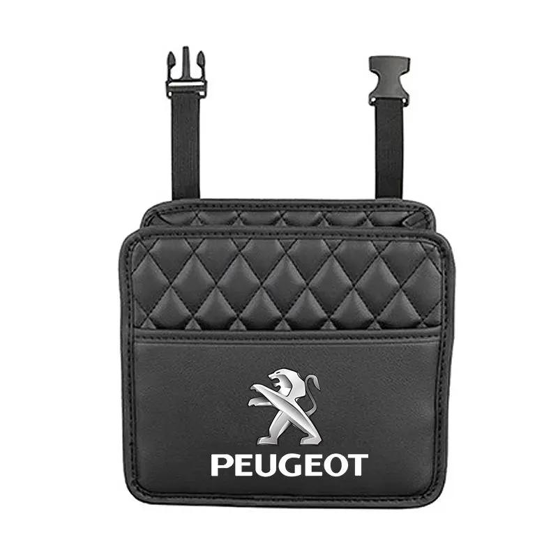 Pro Peugeot Kožený Organizér do Auta Stylizace Auta Úložný Box do Interiéru Auta Samolepka Příslušenství Pro Peugeot 308 307 206 208 207 3008 508