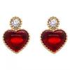 Tipsy Liquor-Filled Candy Sterling Silver Heart Stud Earrings - Vintage Japanese & Korean Fashion