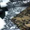 3m x 23cm Black Chantilly Lace, Inelastic French Eyelash Nylon Lace Fabric for Sewing, Bra, Underwear, Lingerie, Dress, Garment, Crafting