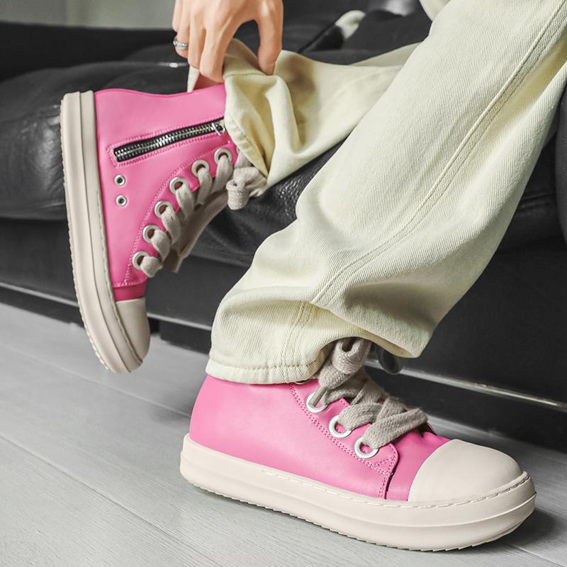 TUINANLE Δερμάτινα Ανδρικά Παπούτσια από Καμβά Φθινοπωρινά Ψηλοτάκουνα Casual Παπούτσια για Άνδρες Αντιολισθητικά Γυναικεία Αθλητικά Παπούτσια Πεζοπορίας Οδήγησης