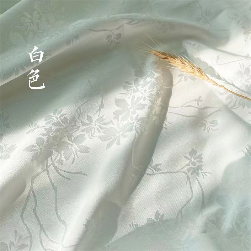1m/2m/3m Breathable Flower Branch Jacquard Satin Fabric for Chinese Style Dress ,Shirt,Fashion Clothes Handmade DIY Fabric