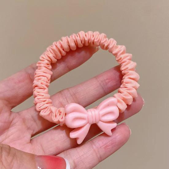 4Pcs Girl Hair Ropes Cartoon Decoration Macaron Color High Elasticity Hair Bands High Elasticity No Hair Damage Ponytail