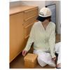 New Cardigan with Long-sleeved Sunscreen Hooded Air Conditioner Shirt Button Sweater for Women Loose Versatile Bamboo Joint Cotton
