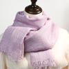 Thin Wool Scarf Women's 2025 Autumn and Winter New Solid Color Scarf Fashion Warm Decorative Shawl Scarf
