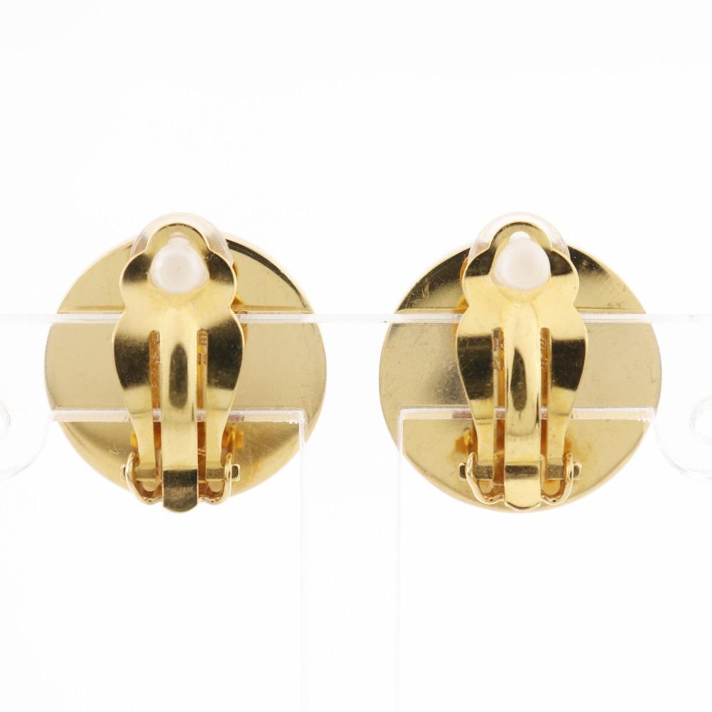 HERMES Corozo Earring vintage gray Plated Gold 10g Women Used