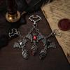 Dark Style Gothic Bag Pendant Exaggerated Halloween Charm Niche Personality Bat Keychain  Daily