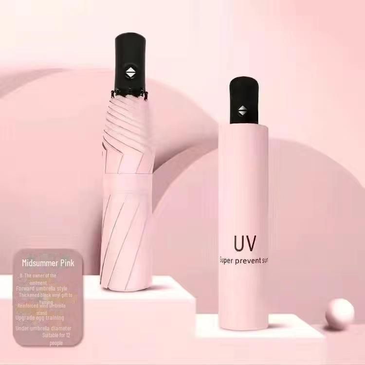 Automatic UV Protection Umbrella: Enlarged, Thickened, Reinforced, Sunny & Rainy Dual-Use for Students, Women, and Men