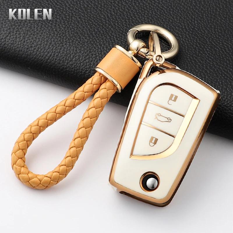 For Toyota Aygo Yaris Highlander Camry Rav4 Corolla Land Cruiser Prado Fashion Tpu Car Key Case Cover Protected Keychain Fob Bag