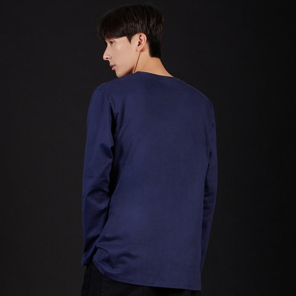 ASTRAL PROJECTION Basic Oversized Long Sleeve T-Shirt_Navy
