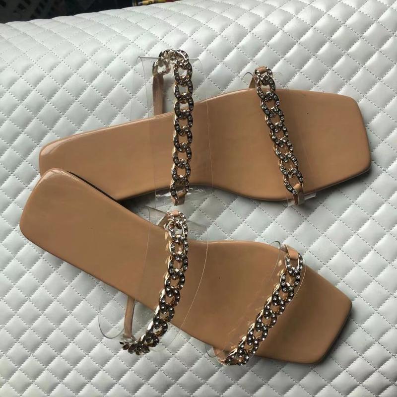 Jaro/léto Dámské Dvouvrstvé Kamínkové Průhledné PVC Venkovní Univerzální Ploché Protiskluzové Dámské Plážové Pantofle