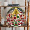 Vintage Round Cat Dog Christmas Wreath Iron Wall Sign 8x8 Inch Home Decor Gift