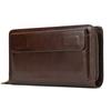 Genuine Leather Clutch Purse For Men Male Fashion Style Men's Long Purse Double Zipper Large Clutches Man Phone Cash Card Wallet