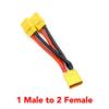 XT90 Parallel Battery Connector Male/Female Cable Dual Extension Y Splitter 3-Way 14AWG Silicone Wire for Battery Charger Motor
