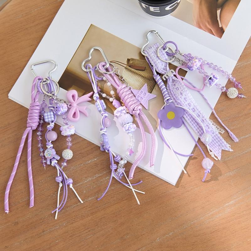 Trendy Baseball Keychain Couple Set Stylish Braided Keyring For Purse Decoration Unisex Everyday Carry Pendant