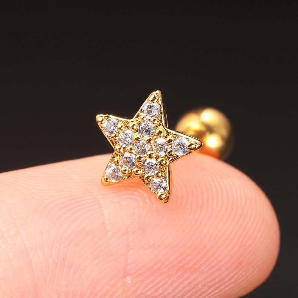 

1pc Helix Piercing Earrings for Women Zircon Small Star Cartilage Tragus Piercing Ear Rings Body Accessories Jewelry Gift CC021